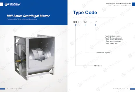 RDH RDH Series Belt driven centrifugal blower — catalogue cover