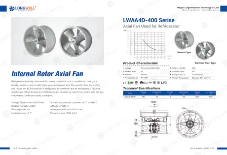 Internal rotor axial fans — catalogue cover