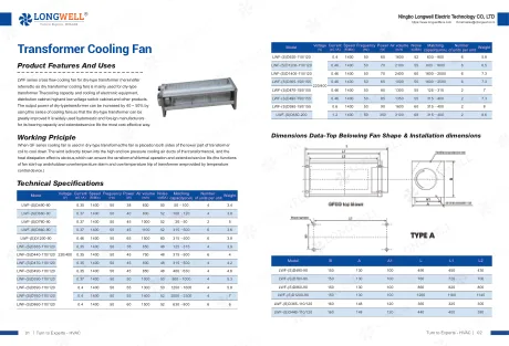 Transformer Cooling Fan — catalogue cover