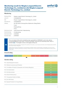 BSCI social compliance audit certificate — LONGWELL certificate