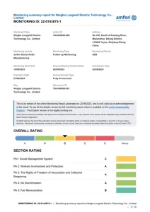 BSCI social compliance audit certificate — LONGWELL certificate
