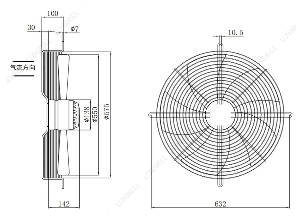 LWAA4D550S-5MEB-03 Dimensional drawing