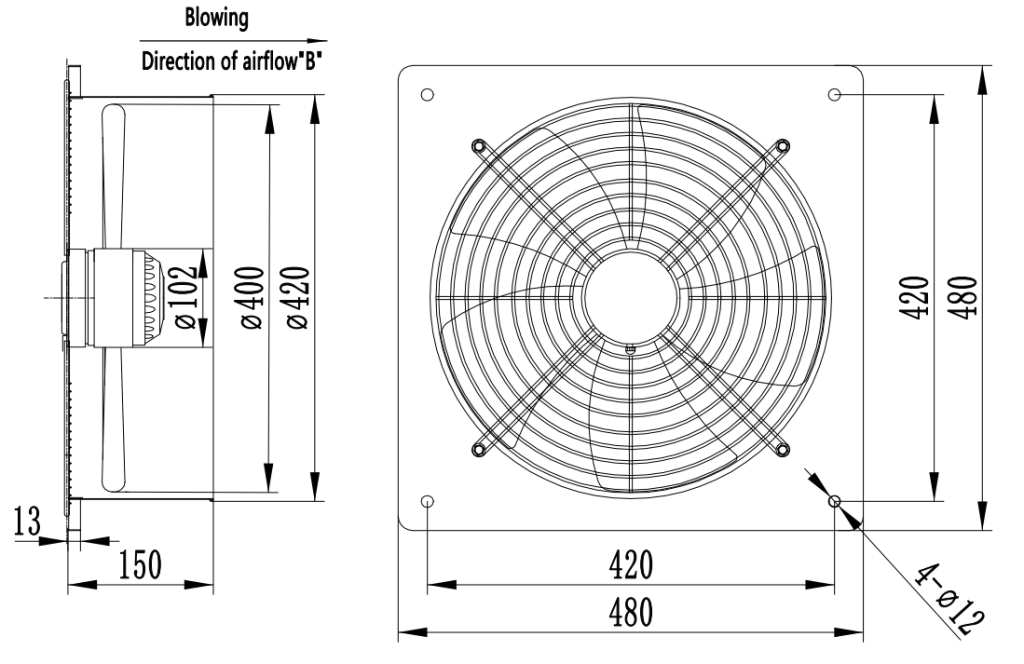 LWAA4E400B-5MKB-23 Dimensional drawing