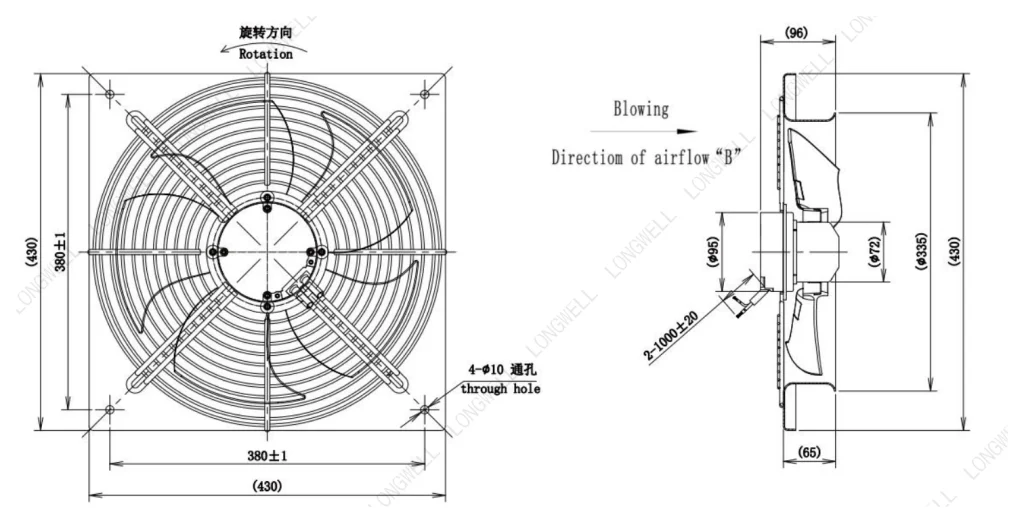 LWAE3G300SS-5PGW-14 Dimensional drawing