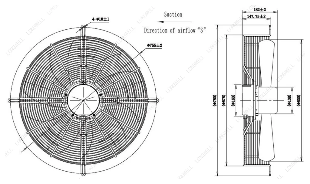 LWAE3G630TS-5MEW-03 Dimensional drawing