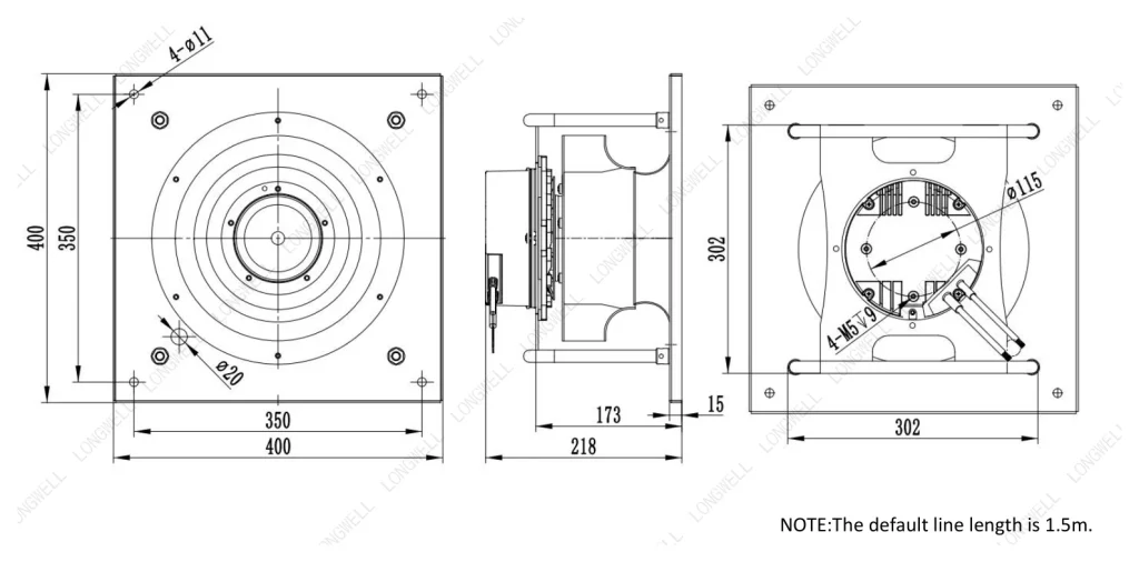 LWBE3G250-102PS-23 Dimensional drawing