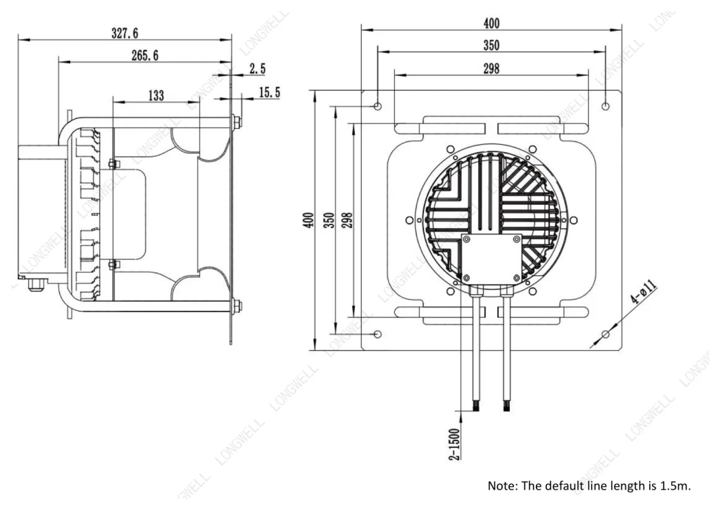 LWBE3G280-138PT-06 Dimensional drawing