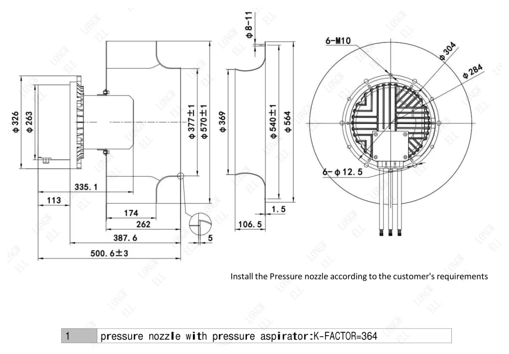 LWBE3G560-188NT-14 Dimensional drawing