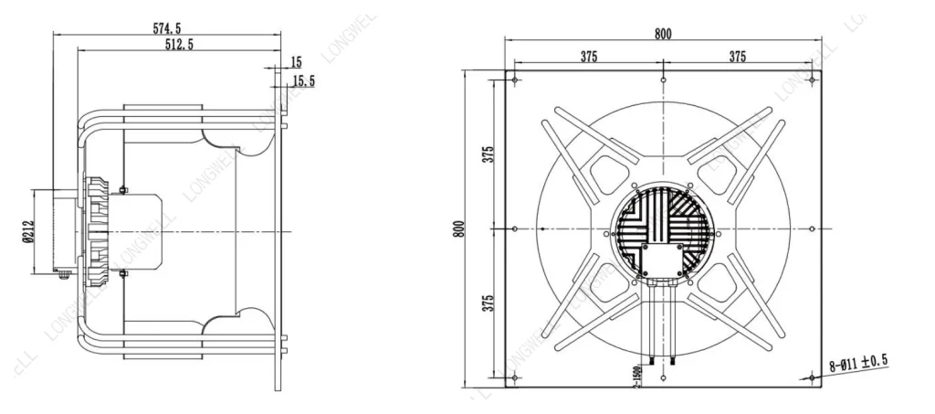 LWBE3G630-188PT-05 Dimensional drawing