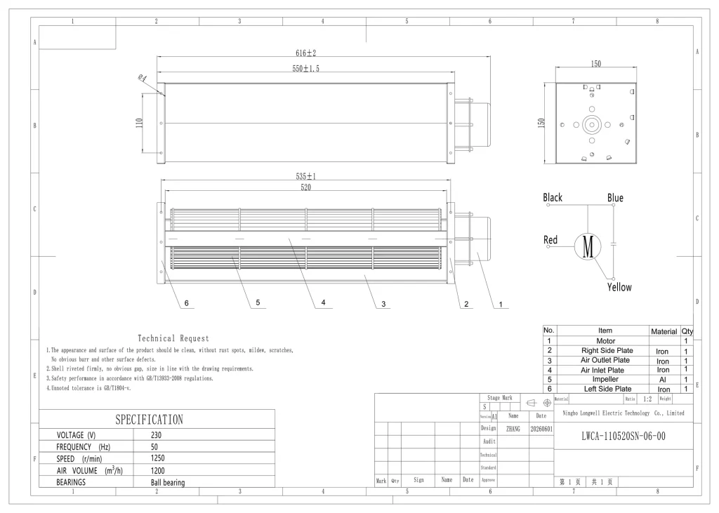 LWCA-110520SN-06 Dimensional drawing