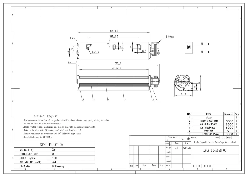LWCA-60480SN-06 Dimensional drawing
