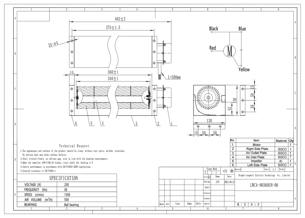 LWCA-90360SN-06 Dimensional drawing