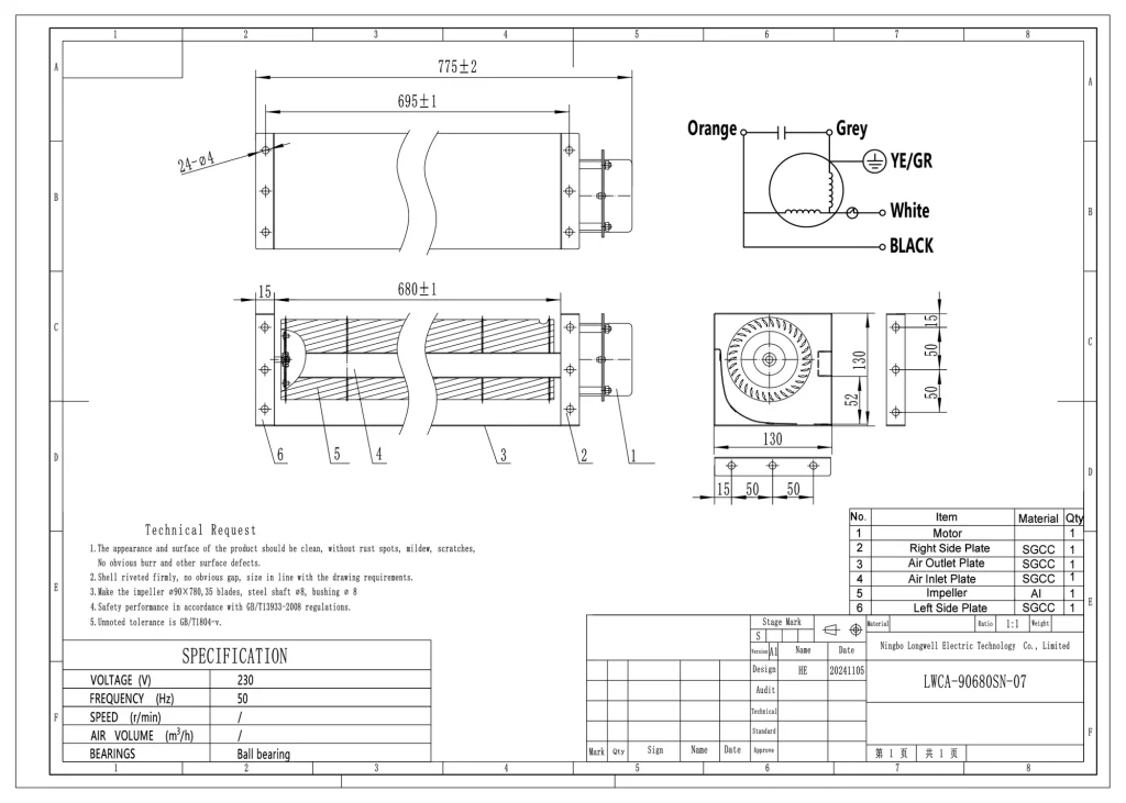 LWCA-90680SN-06 Dimensional drawing