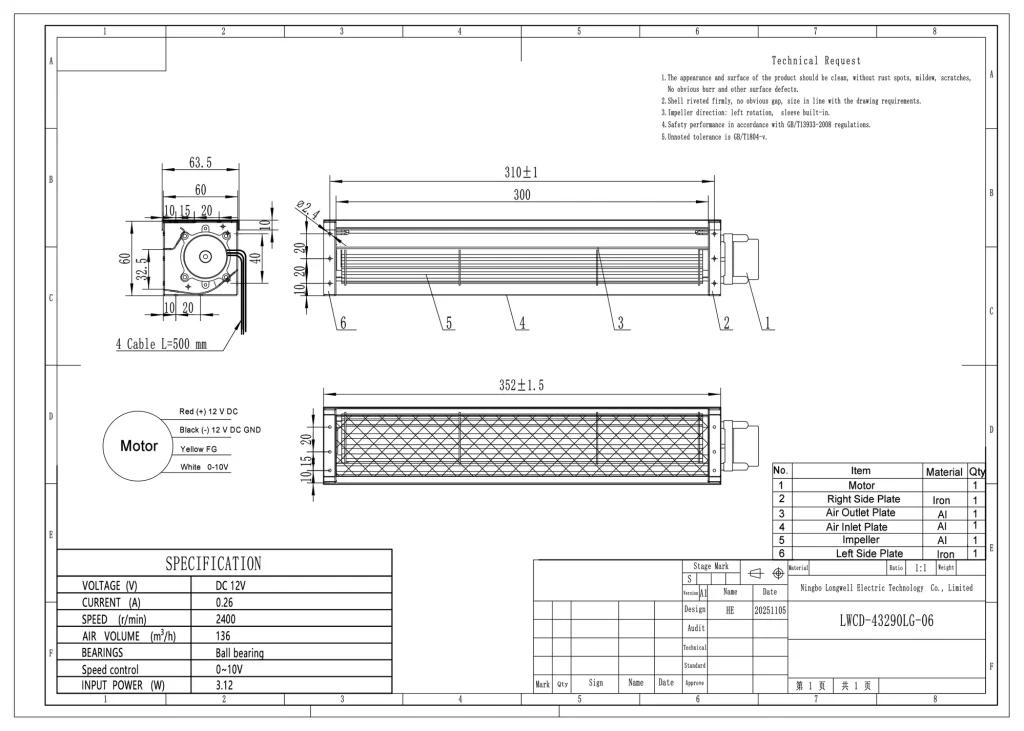 LWCD-43290LN-06 Dimensional drawing