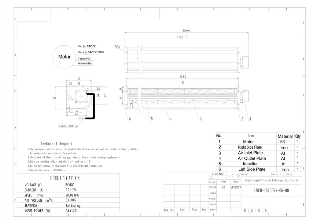 LWCD-45150MN-06 Dimensional drawing
