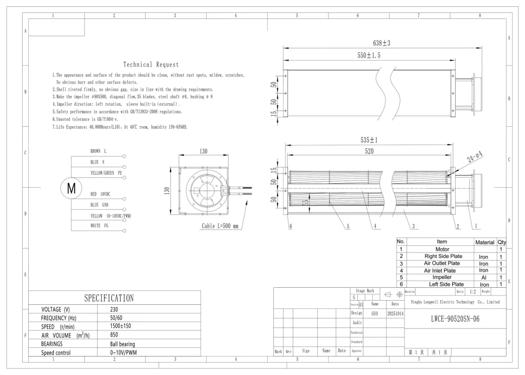 LWCE-90520SN-06 Dimensional drawing