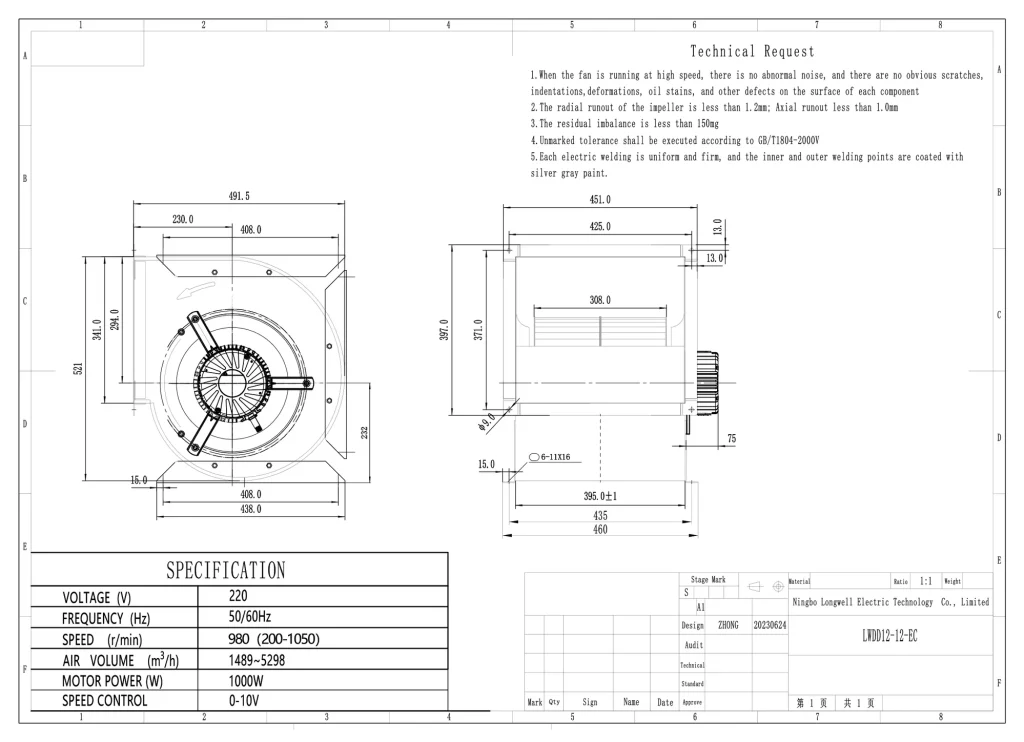 LWDD12-12-EC Dimensional drawing