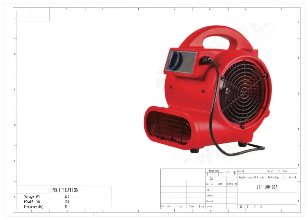 LWF-100-01A Dimensional drawing