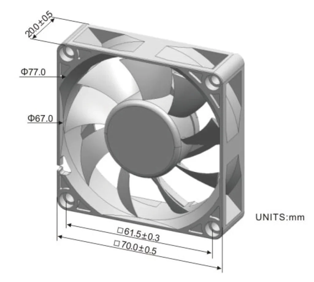 LWAD7020HH-02 Dimensional drawing