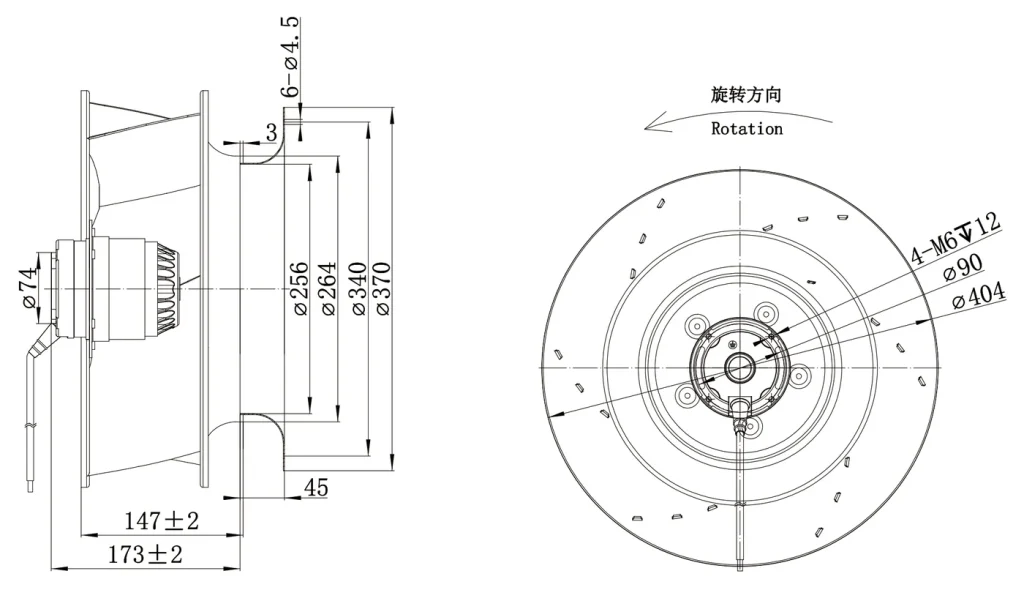 LWBA6E400-102NS-06 Dimensional drawing