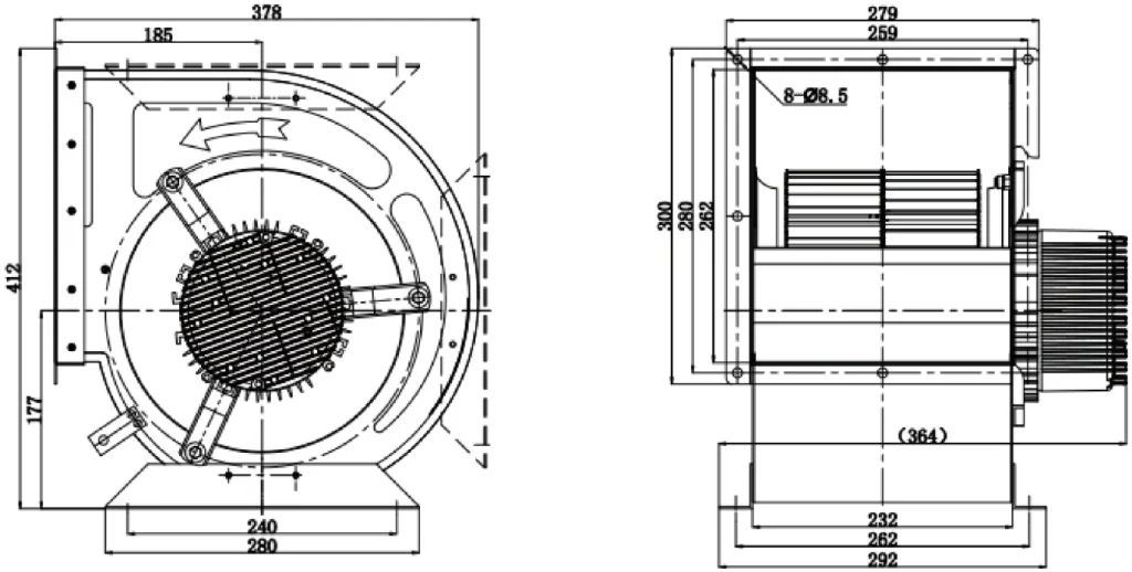LWDD9-7-EC Dimensional drawing