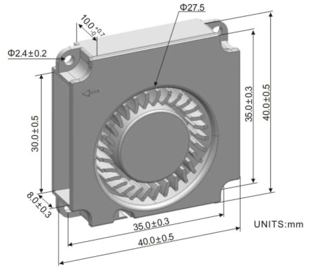 LWFD4010MD-05 Dimensional drawing
